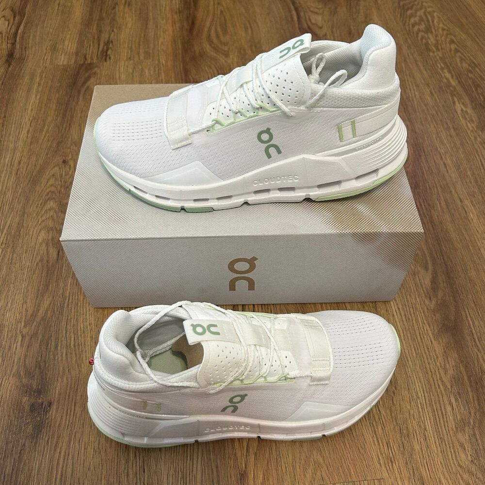 On CLOUDNOVA white sage lace up shoes sneakers women’s 7 new in box - Picture 2 of 8